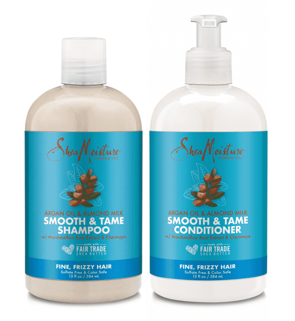 Pack SHEA MOISTURE Tame Argan Oil & Almond Milk Shampoing & Conditioner