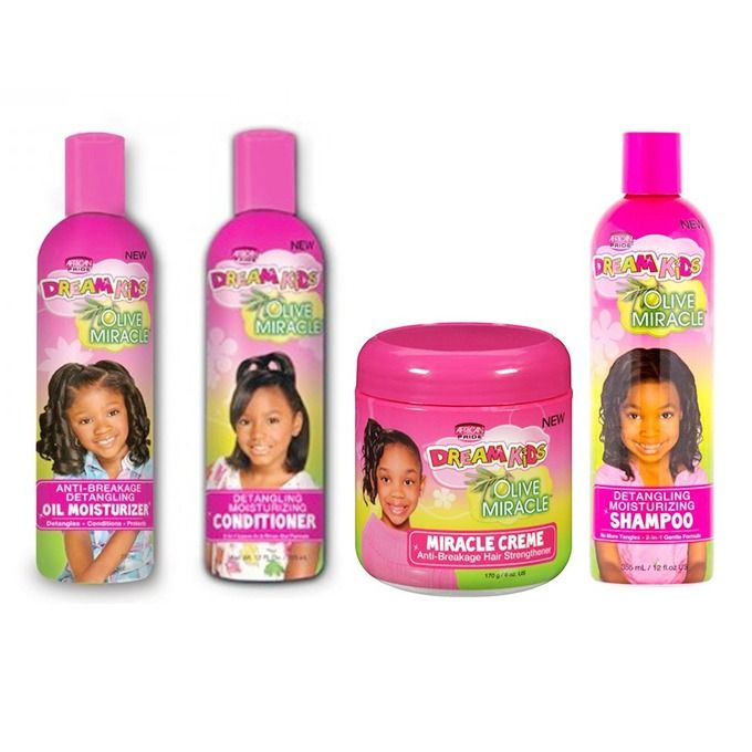 Pack African Pride Dream Kids Shampoing, Après-Shampoing, Huile hydratant, Crème fortifiante