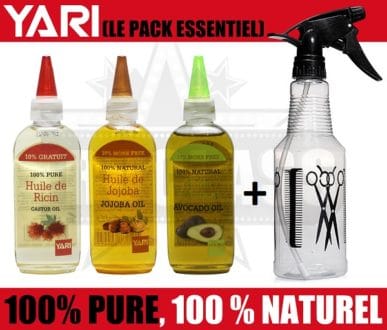 PACK 3 Huiles YARI « Ricin – Jojoba – Avocat » + Pistolet Vaporisateur « 500ml »