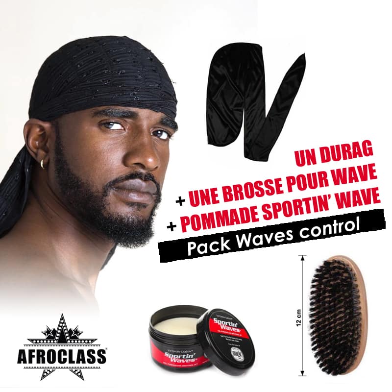 Pack Waves Durag + Brosse wave + Sportin’ wave Regular