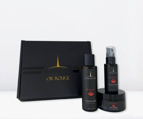 maison oud coffret barbe or rouge