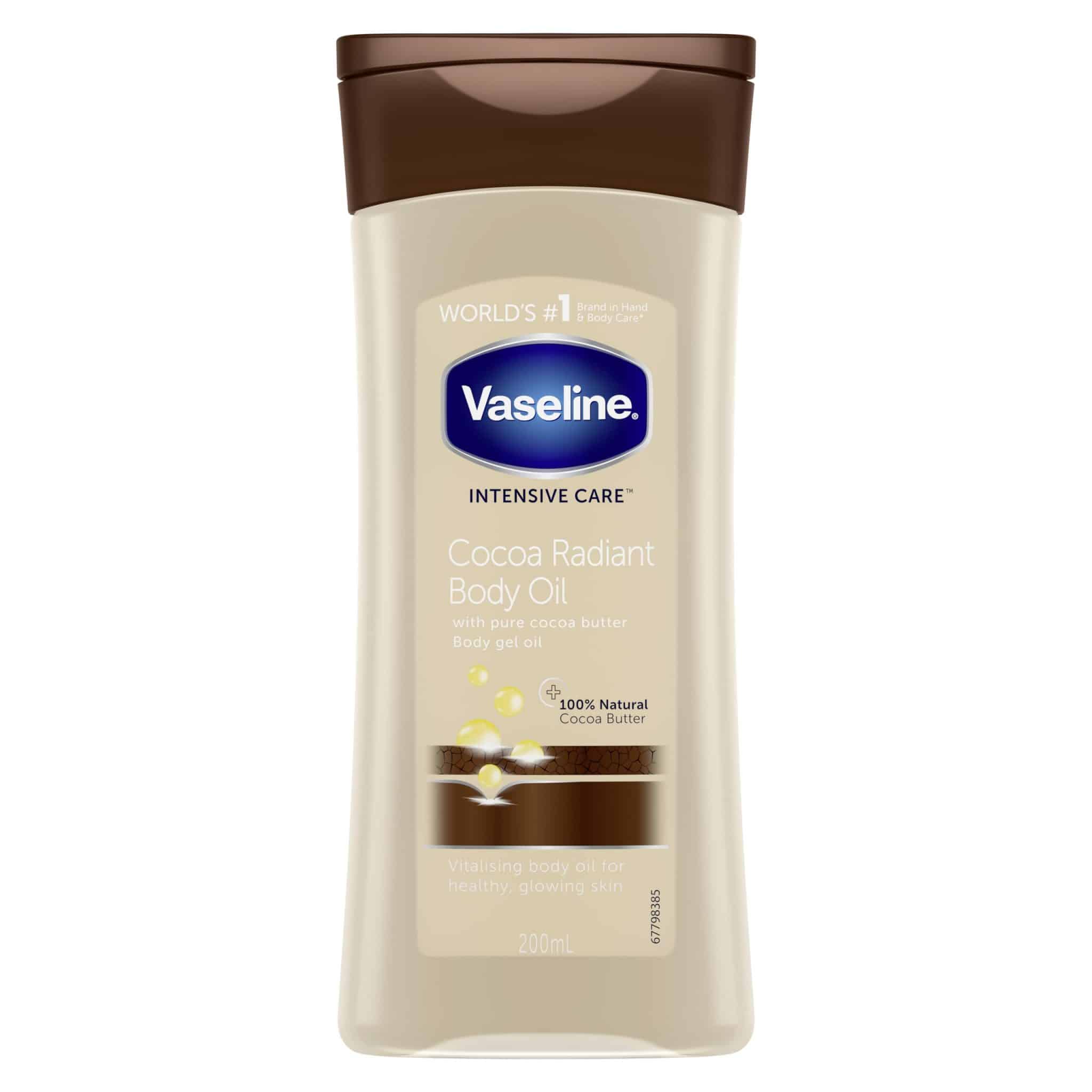 Vaseline – Cocoa Radiant Body Oil – Huile corporelle en gel au Beurre de Cacao